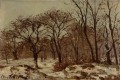 Huerto de castaños en invierno de 1872 Camille Pissarro bosque